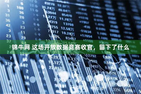 锦牛网 这场开放数据竞赛收官,留下了什么